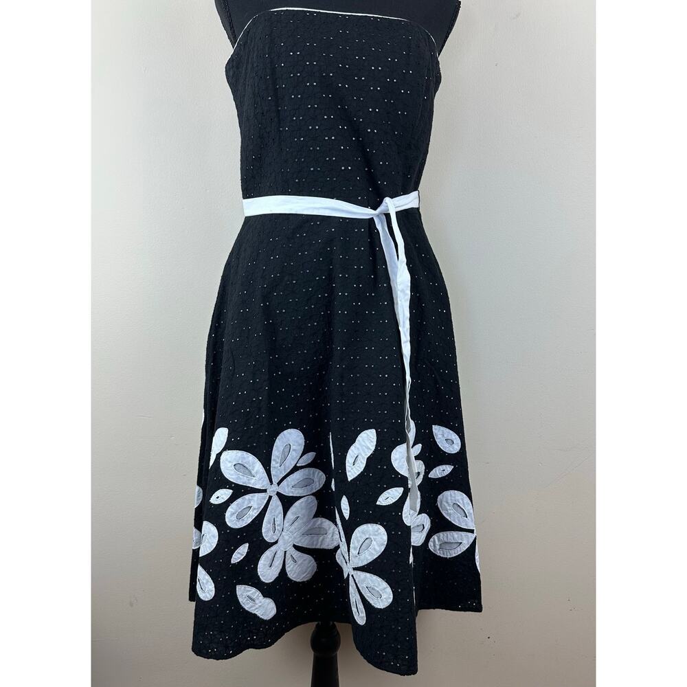 SpencerJeremy Strapless Corset Bodice Cotton Eyelet Floral Midi Balletcore Dress - Picture 1 of 8